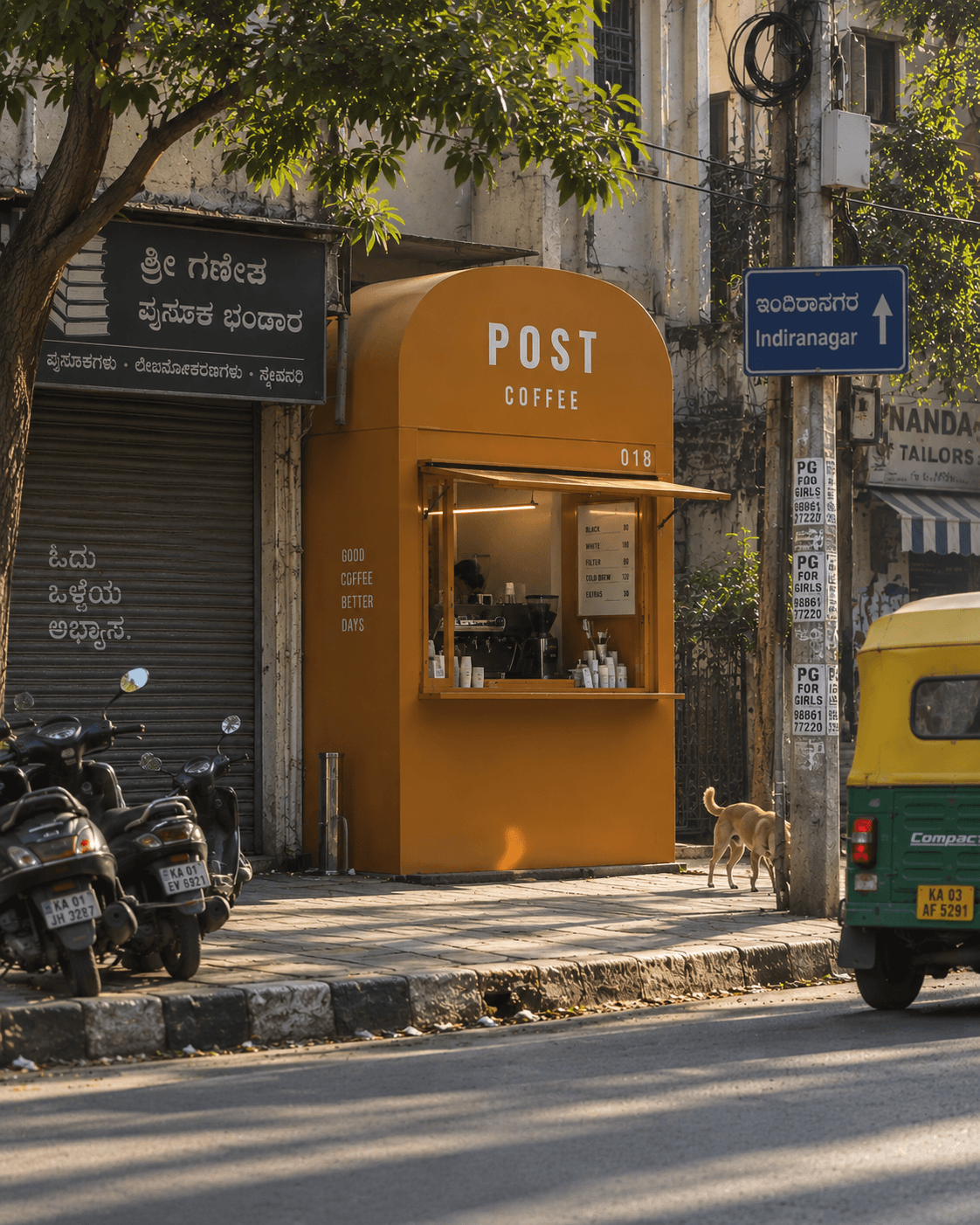 A Post Coffee kiosk on the street